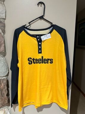 Pittsburgh Steelers Long Sleeve T-Shirt Cotton, NFL Team Apparel, Size 2XL